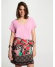 Camiseta rosa detalle espalda