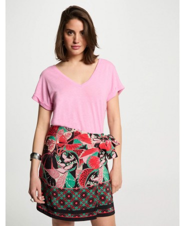 Camiseta rosa detalle espalda