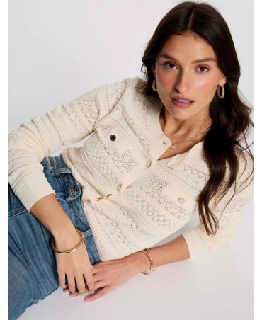 Chaqueta punto marfil