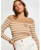 Jersey rayas camel