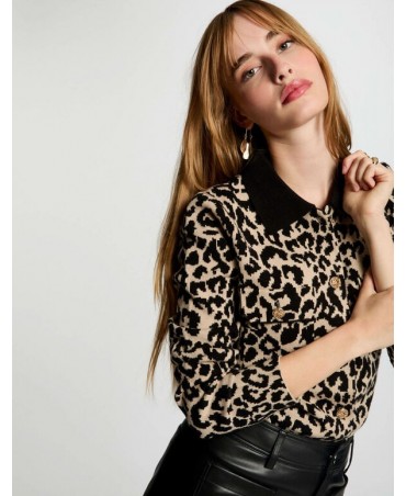 Chaqueta punto animal print