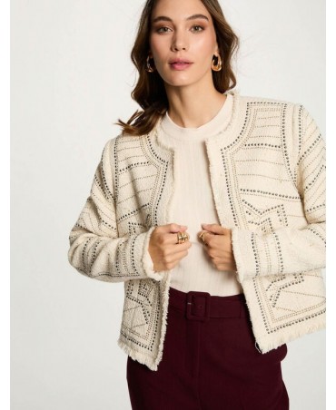 Chaqueta tachuelas marfil
