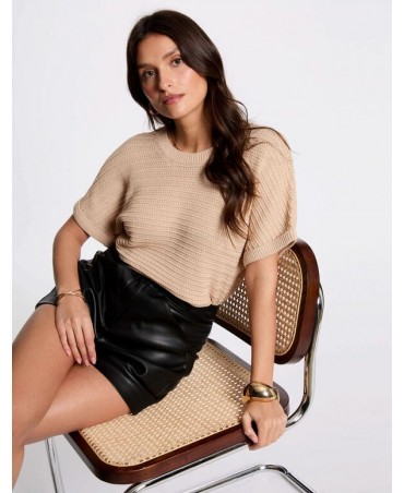 Jersey beige manga corta