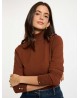 Jersey cuello alto marron