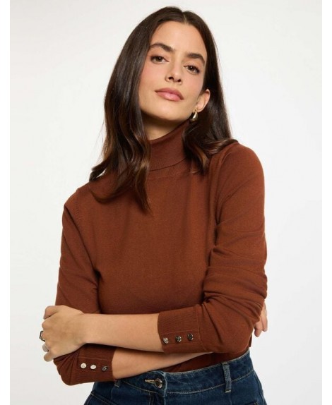 Jersey cuello alto marron