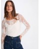 Camiseta encaje marfil