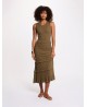 Vestido punto verde kaki