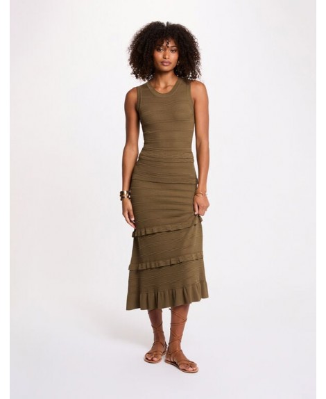 Vestido punto verde kaki