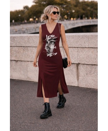 Vestido burdeos Lets do