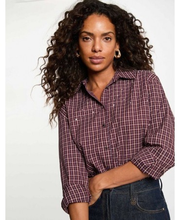 Camisa de cuadros burdeos
