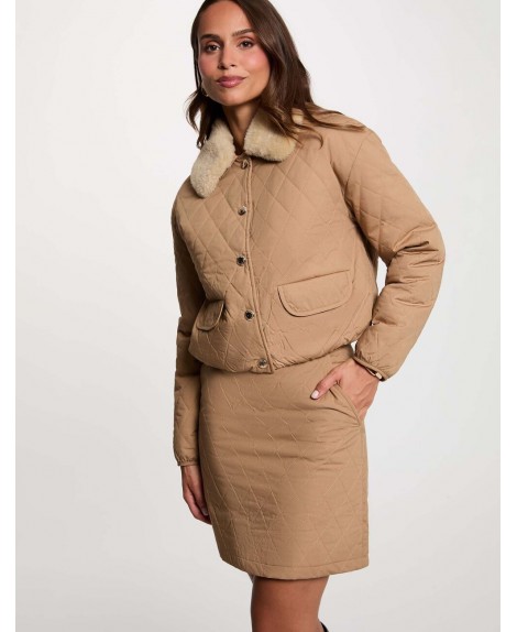 Chaqueta acolchada camel